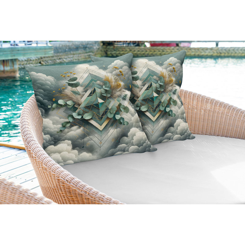 Fabric Reversible Throw Pillow, 24"H x 24"W, Square