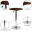 Table ronde ajustable en bois de pin 23,5 po Cohan (plage réglable de 26,25 po à 35,5 po)