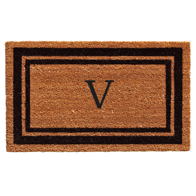 Tapis d'entrée antidérapant Stortz, V, Brun / Noir, Rectangle 2 pi x 4 pi
