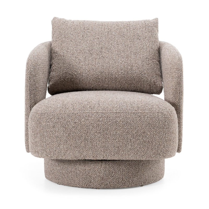 Johnny - Chaise d'appoint moderne en tissu brun
