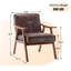Chaise de chambre à coucher de style Mid-Century avec des coussins en bois massif confortables et stables pour une expérience relaxante