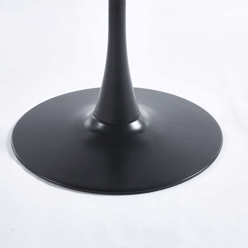 Table de salle à manger 47,2 pouces, 28.79"H x 31.54"L x 31.54"W, Noir, Noir