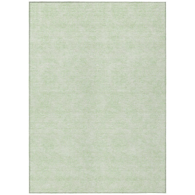 Tapis extérieur lavable géométrique vert menthe et ivoire 5 pi x 8 pi