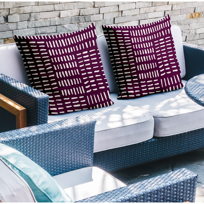 Outdoor Reversible Throw Pillow, 19W" x 19H", Purple