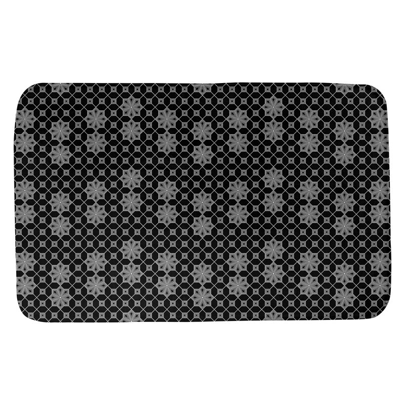Tapis de bain en treillis Leffel, l 21 po x L 34 po, Noir