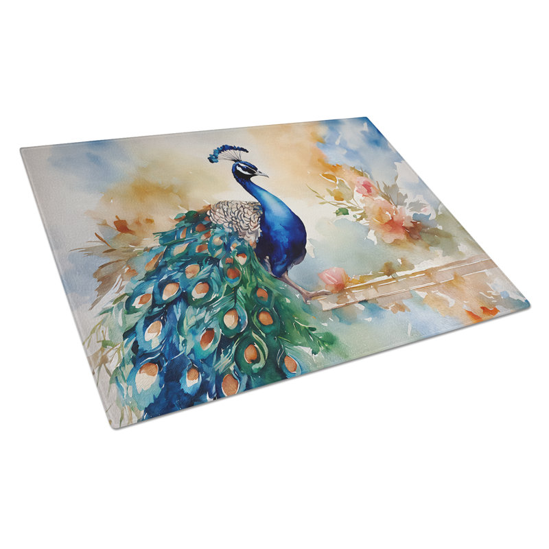 Peacock Glass Cutting Board