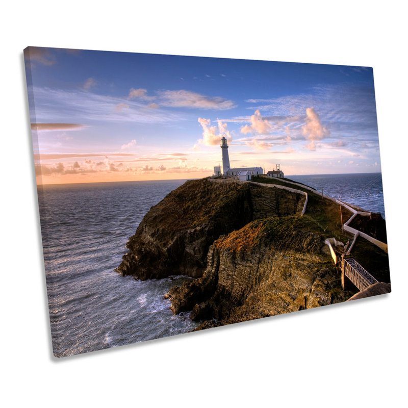 South Stack Lighthouse Wales - Wrapped Canvas Print, 91.4cm H x 137.2cm W
