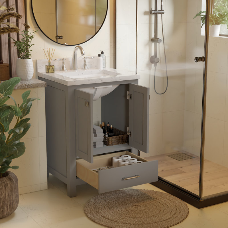 Ensemble de meuble-lavabo simple Itia, Gris