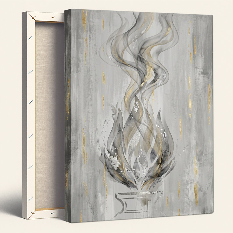 Ensemble de 1 tableau abstrait sur toile avec flamme, H 24 po x l 18 po, Wrapped Canvas