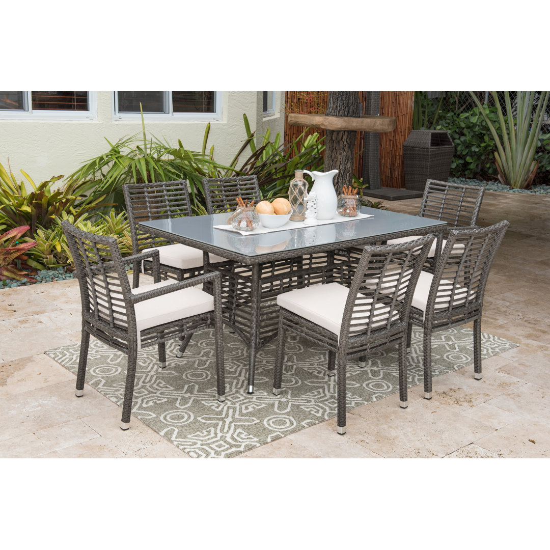 Corra Rectangular 6 - Person Outdoor Dining Set Panama Jack Outdoor 