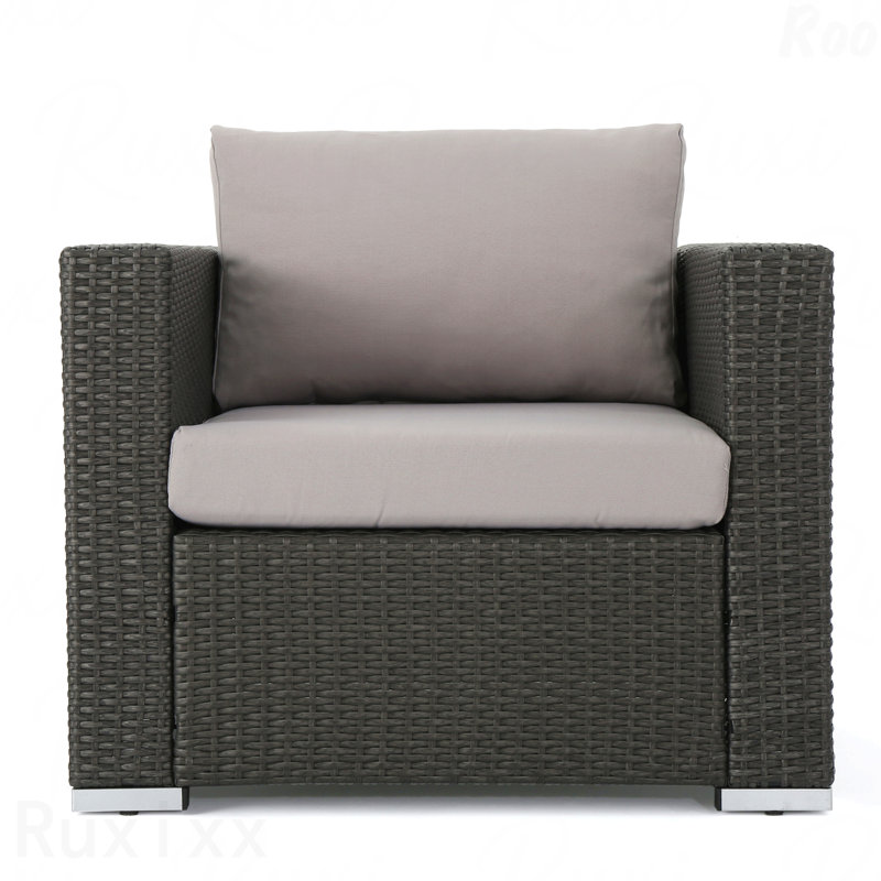 Patio Club Chair Gry + Alu, Gray/Silver
