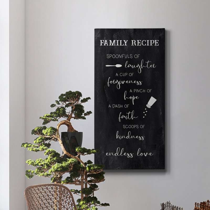Family Recipe - Impression sur toile tendue, H 24 po x l 12 po x P 1 po