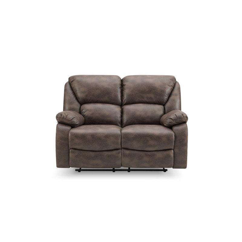 Rivka 2 Seater Faux Leather Reclining Sofa, Brown