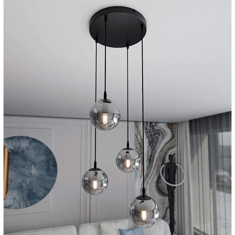 Cadesha 4 - Light Black Cluster Pendant, Graphite