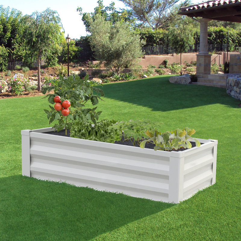 Alison Metal Raised Garden Bed, White