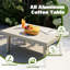  Ensemble de conversation pour patio 5 personnes avec coussins, avec cordon décoratif-120131592