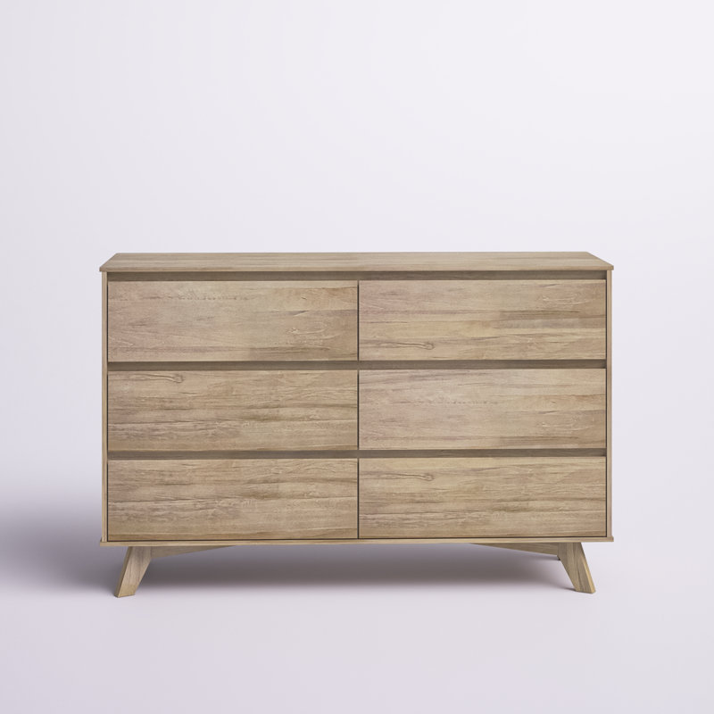 Brubaker Solid Wood 52'' W 6 - Drawer Dresser, Blonde