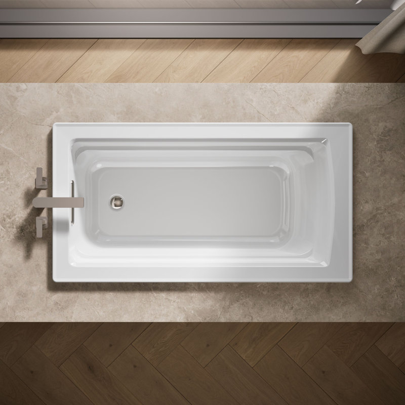 Archer Drop-In Bath with Reversible Drain, White
