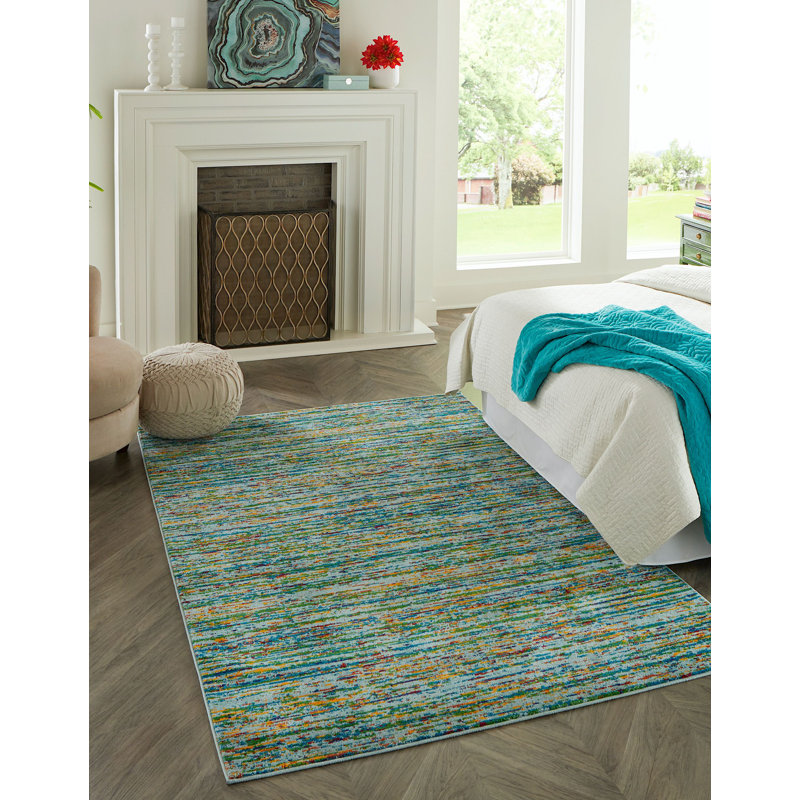 Tapis contemporain vert Malaija, Rectangle 2 pi x 3 pi