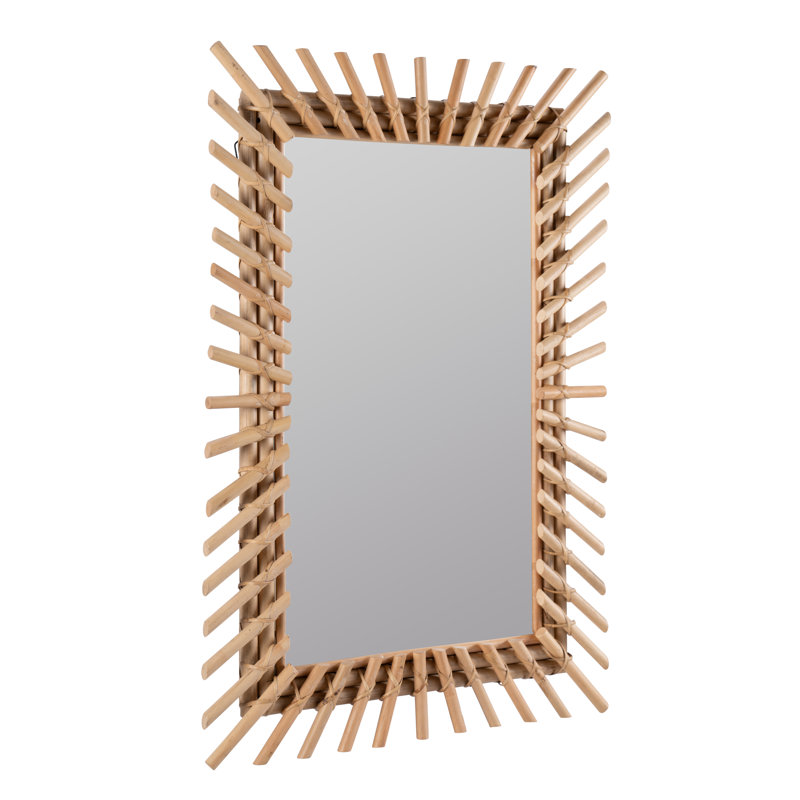 Benjamin Rattan Frame Rectangle Wall Mirror