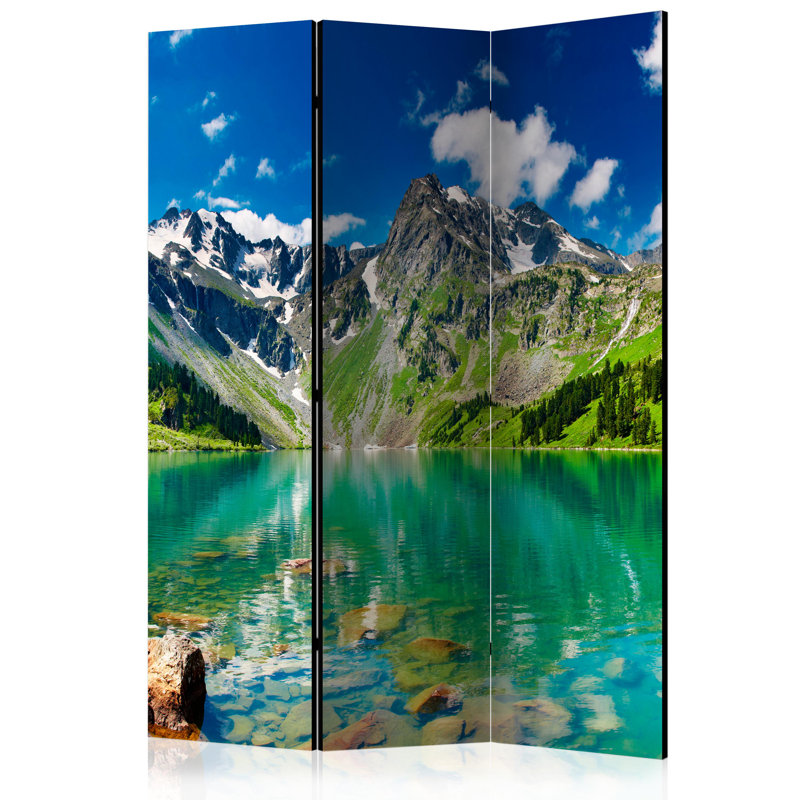 Hansine 135cm W x 172cm H 3 - Panel Solid Wood Folding Room Divider