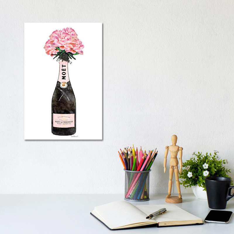 Champagne Pink Peony by Amanda Greenwood - Print on Canvas, 66.04 cm H x 45.72 cm W x 1.91 cm D, Wrapped Canvas
