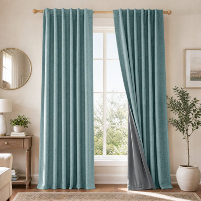 Parbel 100% Blackout Curtain for Bedroom & Living Room Thermal Insulated Privacy Room Darkening Drapes, 2 Panels