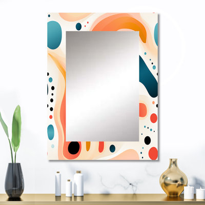 Alyzza douce abstraite multicolore vague abstraite - miroir décoratif abstrait, grand miroir mural moderne, impression d'art en métal