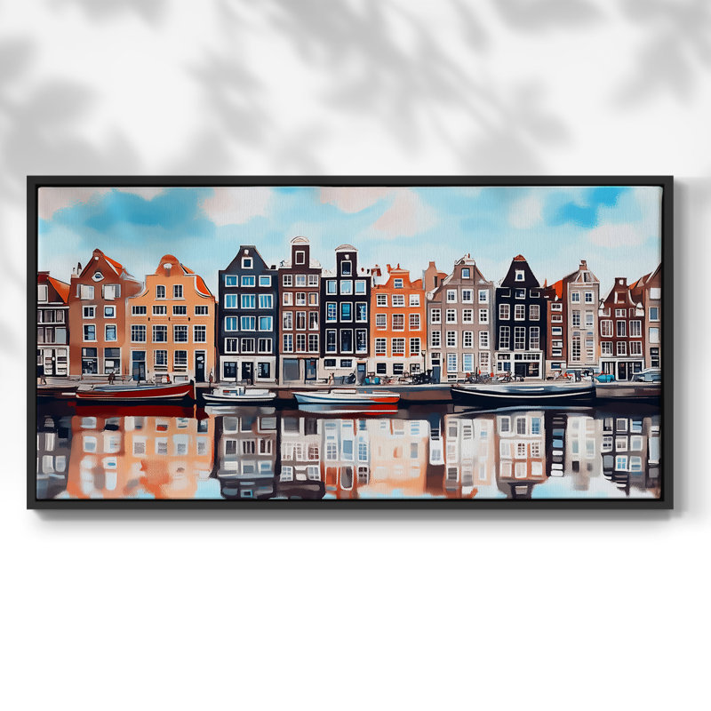 Série paysage - CLXV - Toile tendue avec châssis encadré - Prêt à être accroché, H 25 po x l 49 po, Noir