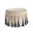 20" Beige Cotton Round Ombre Pouf Ottoman