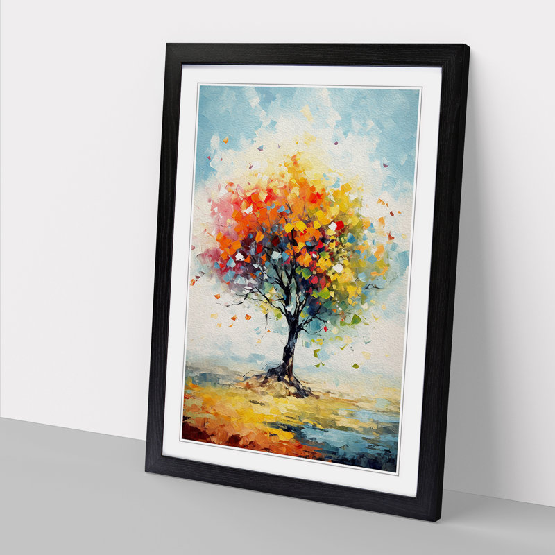 Single Picture Frame Print on Wood, 64cm H x 46cm W, Black Framed