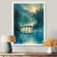 Bleu, bleu, printemps, eau, bord, pont, ponts, art mural, salon-775888079-775888068