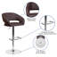 Contemporary Vinyl Adjustable Height Barstool with Rounded Mid-Back-538147955-538147956