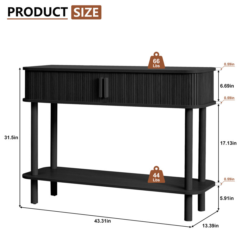 43.31'' Console Table, Black