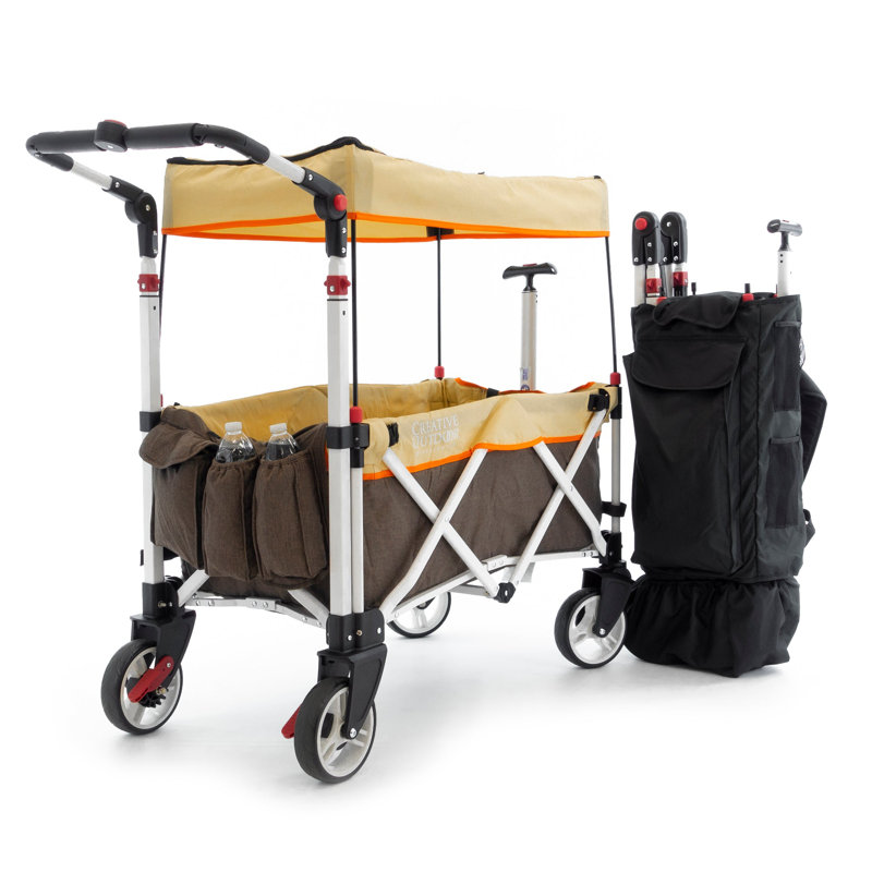 Pack poussette pliante poussoir brun