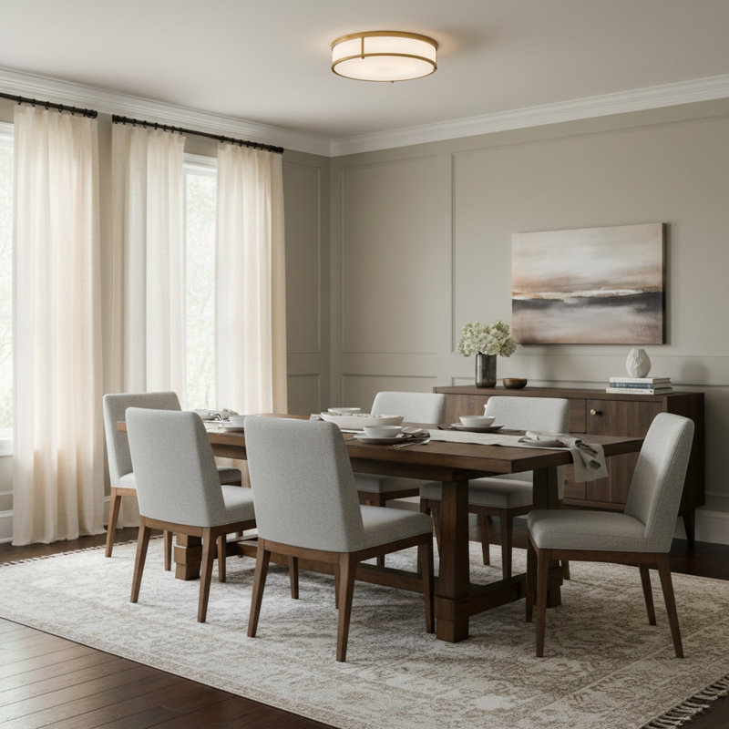 Romona Glass Flush Mount, Brushed Bronze