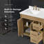 OVE Decors Salisbury Meuble-lavabo autoportant simple en bouleau naturel avec plateau en marbre blanc-115729211