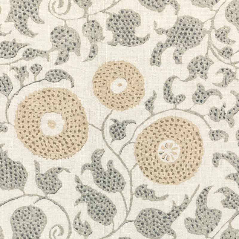 Eldora Print Fabric, Flax