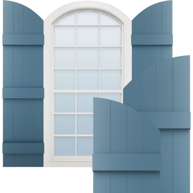 Rideaux en vinyle standard à 4 planches jointes, Bleu classique, H 61 po x l 14 po x P 1 po