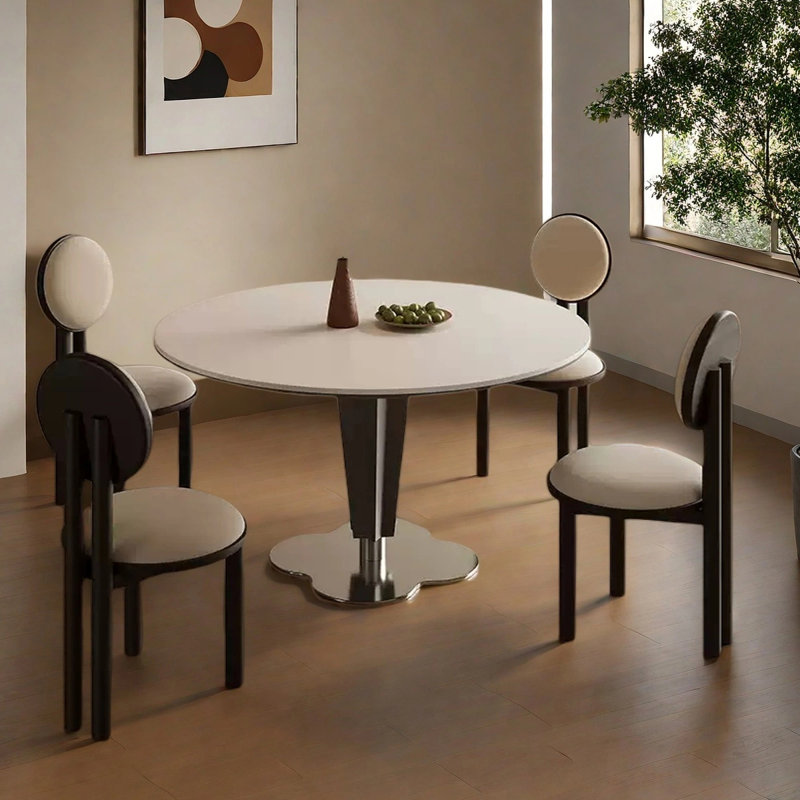Table de salle à manger ronde minimaliste, H 29,53 po x L 47,24 po x l 47,24 po