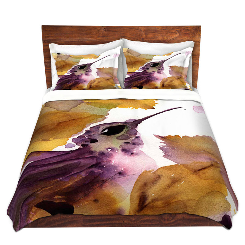 Ensemble de housse de couette automne hummingbird, 1 housse simple + 1 taie standard