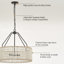 Lustre perlé 4 lumières 4 lumières Dia 22 pouces