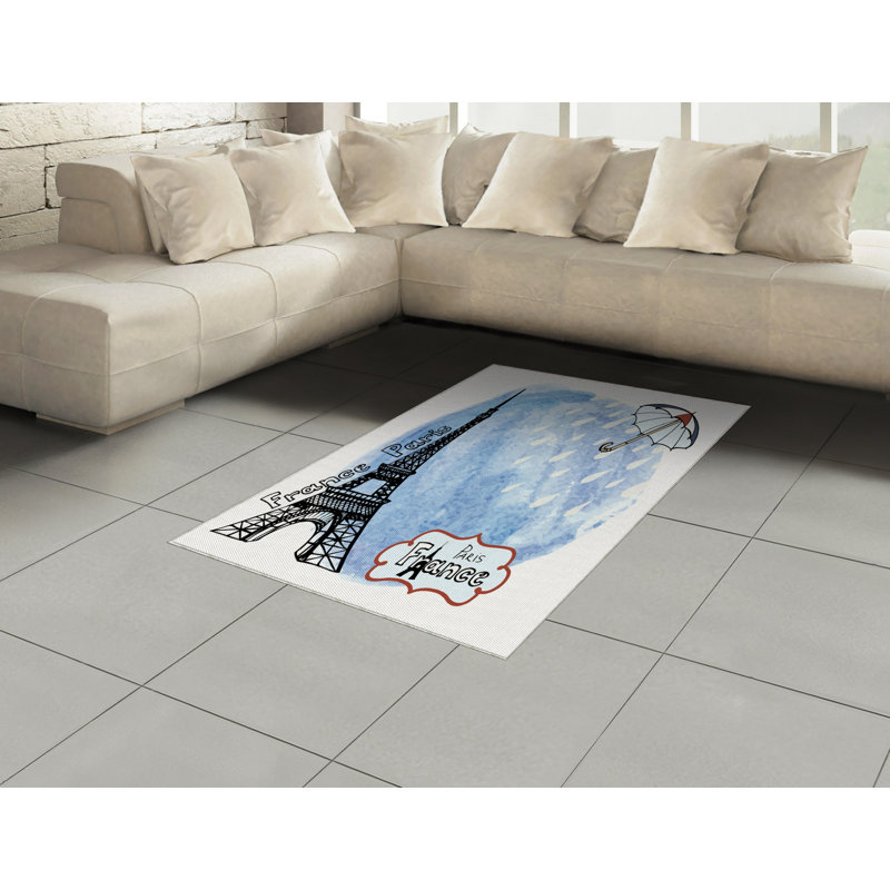 Tapis décoratif en fibre de polyester à haute densité pour la tour Eiffel, Rectangle— 4 pi x 5 pi 8 po