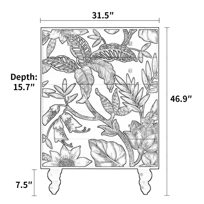 Armoire décorative française avec tiroirs de rangement