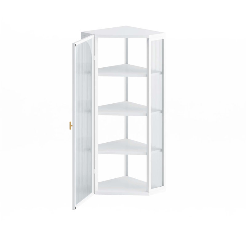 Glass Door Wall Mounted Corner Cabinet
