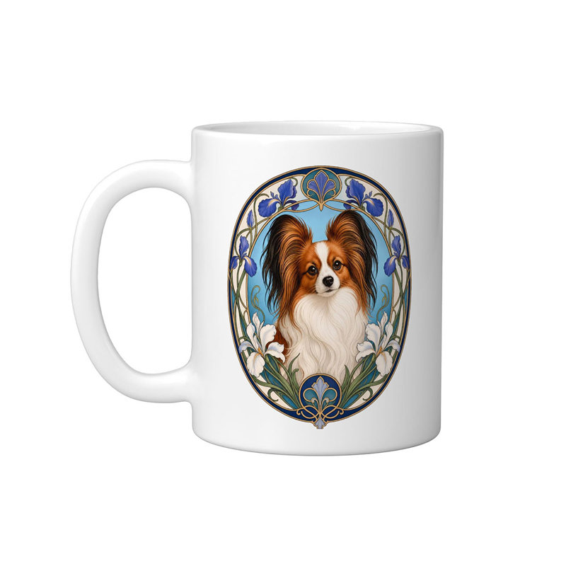 Papillon Dog Ceramic Mug,White, 11oz