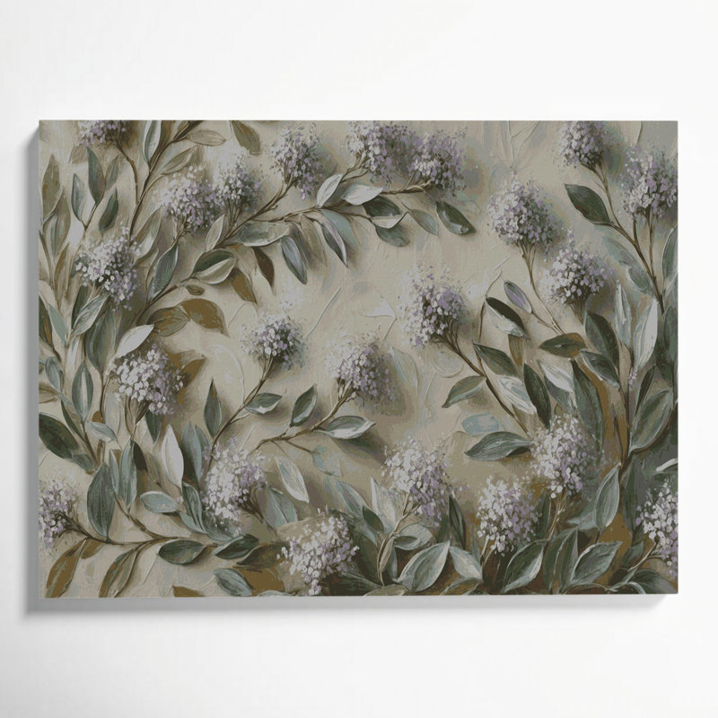 Art mural sur toile Botanical Marjolaine gris, H 11 po x l 14 po