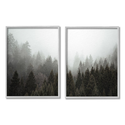 Serene Mountainous Forest Trees Nature Hazy Sky par Kim Allen