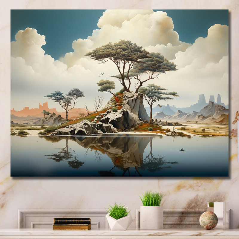 «Mind-Blowing», art mural paysage abstrait, Toile tendue, H 12 po x l 20 po x P 1 po
