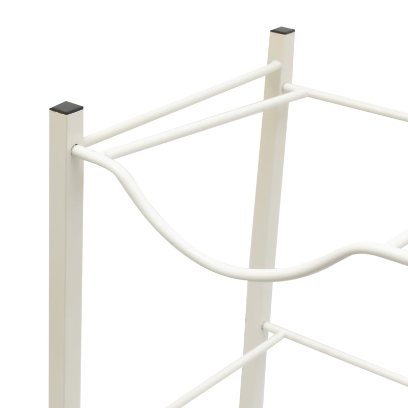 Support à bouteilles d'eau 25,2 po à 4 niveaux pour 5 bouteilles d'eau, blanc